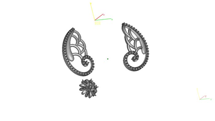 NK90028E- Jewelry CAD Design -Necklaces, Necklace Earrings