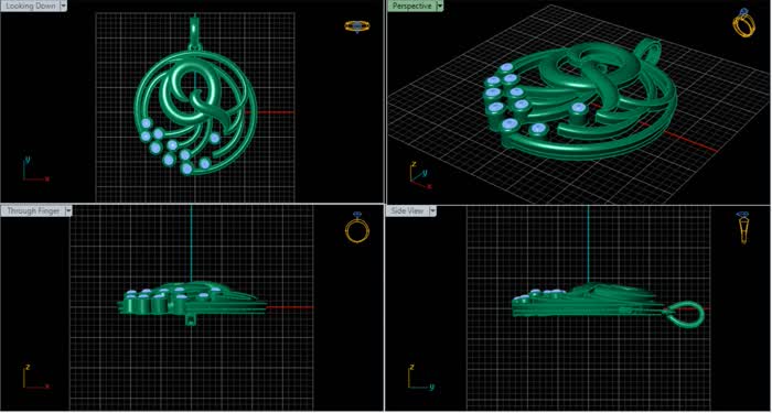 PN91332- Jewelry CAD Design -Pendants, Alphabet Pendants