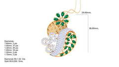 PN90557- Jewelry CAD Design -Pendants, Fancy Collection, Fancy Diamond Collection, Color Stone Collection