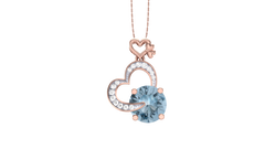 PN90214- Jewelry CAD Design -Pendants, Heart Collection, Color Stone Collection