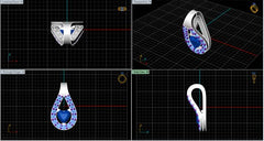 PN91266- Jewelry CAD Design -Pendants, Heart Collection, Fancy Diamond Collection