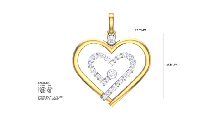 PN90158- Jewelry CAD Design -Pendants, Heart Collection, Light Weight Collection