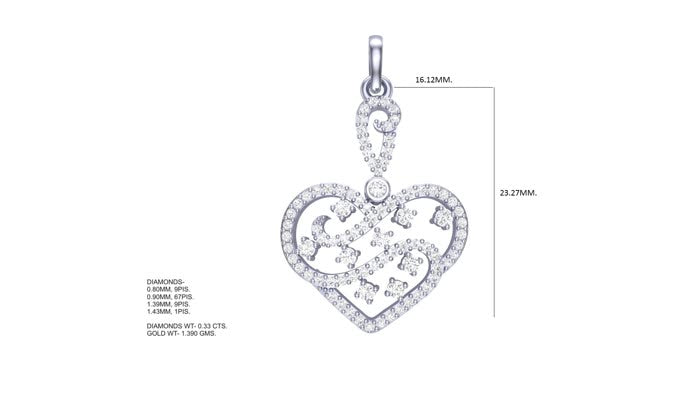 PN90175- Jewelry CAD Design -Pendants, Heart Collection, Light Weight Collection