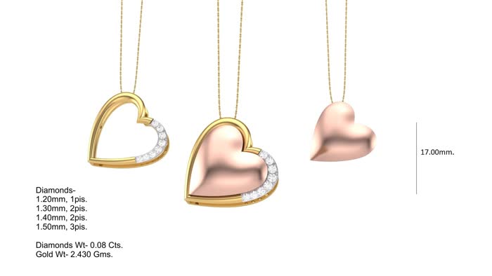 PN90206- Jewelry CAD Design -Pendants, Heart Collection, Light Weight Collection