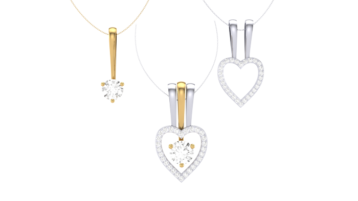 PN90209- Jewelry CAD Design -Pendants, Heart Collection, Light Weight Collection