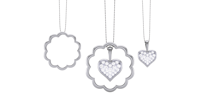 PN90211- Jewelry CAD Design -Pendants, Heart Collection, Light Weight Collection