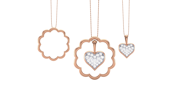 PN90211- Jewelry CAD Design -Pendants, Heart Collection, Light Weight Collection