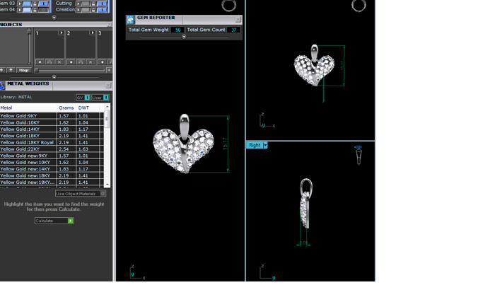 PN91353- Jewelry CAD Design -Pendants, Heart Collection, Light Weight Collection