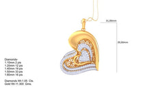 PN90569- Jewelry CAD Design -Pendants, Heart Collection