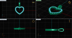 PN91126- Jewelry CAD Design -Pendants, Heart Collection
