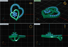 PN91207- Jewelry CAD Design -Pendants, Heart Collection