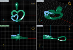 PN91232- Jewelry CAD Design -Pendants, Heart Collection