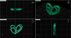 PN91264- Jewelry CAD Design -Pendants, Heart Collection