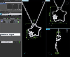 PN91374- Jewelry CAD Design -Pendants, Star Collection, Light Weight Collection