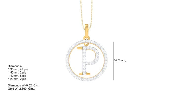 PN91447- Jewelry CAD Design -Pendants, Unisex Pendants, Alphabet Pendants, Light Weight Collection