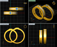 LR92301- Jewelry CAD Design -Rings, Couple Rings