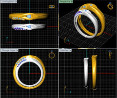 LR92404- Jewelry CAD Design -Rings, Couple Rings