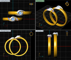 LR92441- Jewelry CAD Design -Rings, Couple Rings