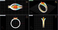 LR91958- Jewelry CAD Design -Rings, Fancy Collection, Fancy Diamond Collection