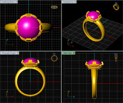 LR92317- Jewelry CAD Design -Rings, Fancy Collection, Gemstone Collection