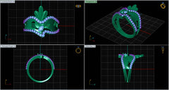 LR91834- Jewelry CAD Design -Rings, Fancy Collection