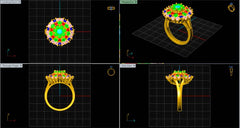 LR92103- Jewelry CAD Design -Rings, Fancy Collection