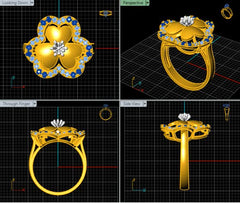 LR92287- Jewelry CAD Design -Rings, Fancy Collection