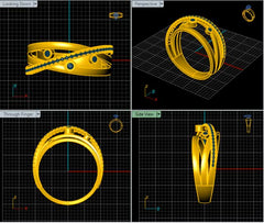 LR92289- Jewelry CAD Design -Rings, Fancy Collection