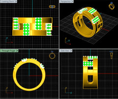 LR92302- Jewelry CAD Design -Rings, Fancy Collection