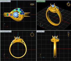 LR92336- Jewelry CAD Design -Rings, Fancy Collection