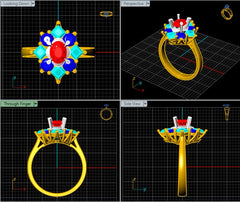 LR92344- Jewelry CAD Design -Rings, Fancy Collection