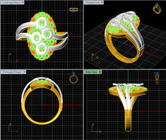 LR92383- Jewelry CAD Design -Rings, Fancy Collection