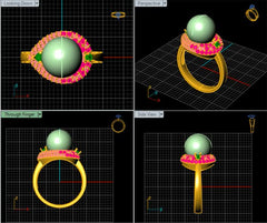 LR92299- Jewelry CAD Design -Rings, Fancy Collection, Pearl Collection