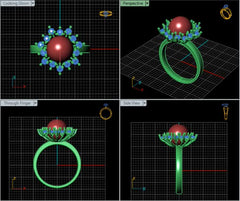 LR92348- Jewelry CAD Design -Rings, Fancy Collection, Pearl Collection