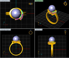 LR92448- Jewelry CAD Design -Rings, Fancy Collection, Pearl Collection