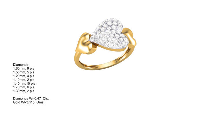 LR90653- Jewelry CAD Design -Rings, Heart Collection