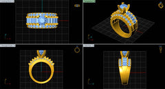 LR92080- Jewelry CAD Design -Rings, Solitaire Rings, Fancy Collection