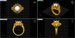 LR92148- Jewelry CAD Design -Rings, Solitaire Rings, Fancy Collection