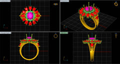 LR92204- Jewelry CAD Design -Rings, Solitaire Rings, Fancy Collection