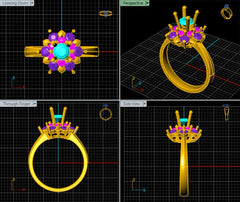 LR92402- Jewelry CAD Design -Rings, Solitaire Rings, Fancy Collection