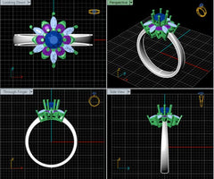 LR92415- Jewelry CAD Design -Rings, Solitaire Rings, Fancy Collection