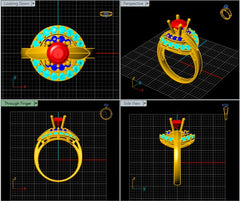 LR92467- Jewelry CAD Design -Rings, Solitaire Rings, Fancy Collection