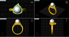 LR91960- Jewelry CAD Design -Rings, Solitaire Rings, Fancy Collection, Pearl Collection