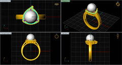 LR91963- Jewelry CAD Design -Rings, Solitaire Rings, Fancy Collection, Pearl Collection